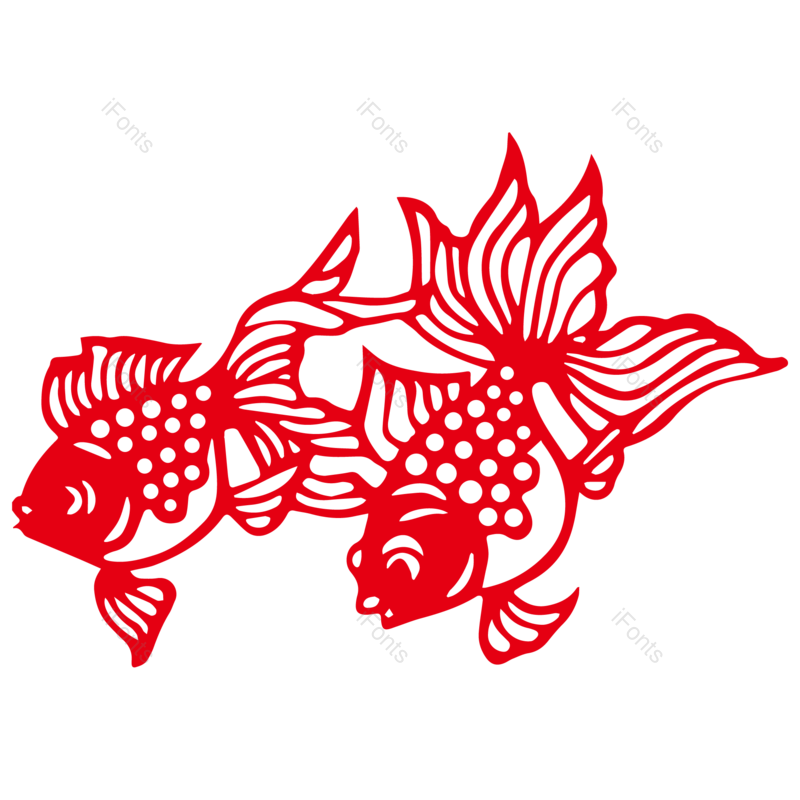 中国风图片,锦鲤元素,窗花PNG,剪纸免抠素材